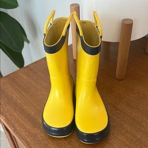 Kids Yellow Rain Boots with Black Trim